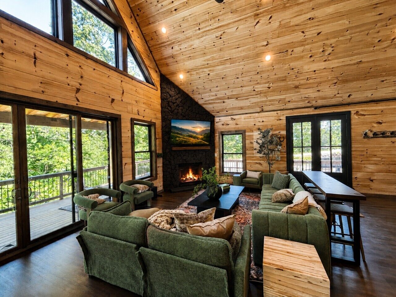 TV, fireplace, stereo