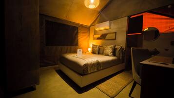 Deluxe Tent | Premium bedding, down comforters, iron/ironing board, free WiFi