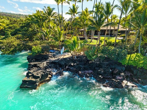 Hahalua Bay Villa by Gather: Luxury Oceanfront Estate w/ Pool & Views