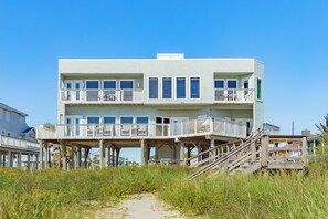 Exterior - Beachfront Beauty w/ Wraparound Deck & Private Dune Walkover (Galveston)
