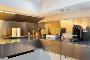 Fridge, microwave, dishwasher, toaster
