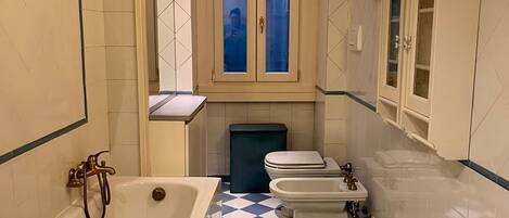 Dusche, Haartrockner, Bidet, Handtücher