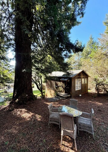 Tranquil Redwood Hideaway with private patio and fast wifi