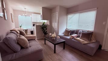 Classic Apartment | Living area | 45-inch flat-screen TV with digital channels