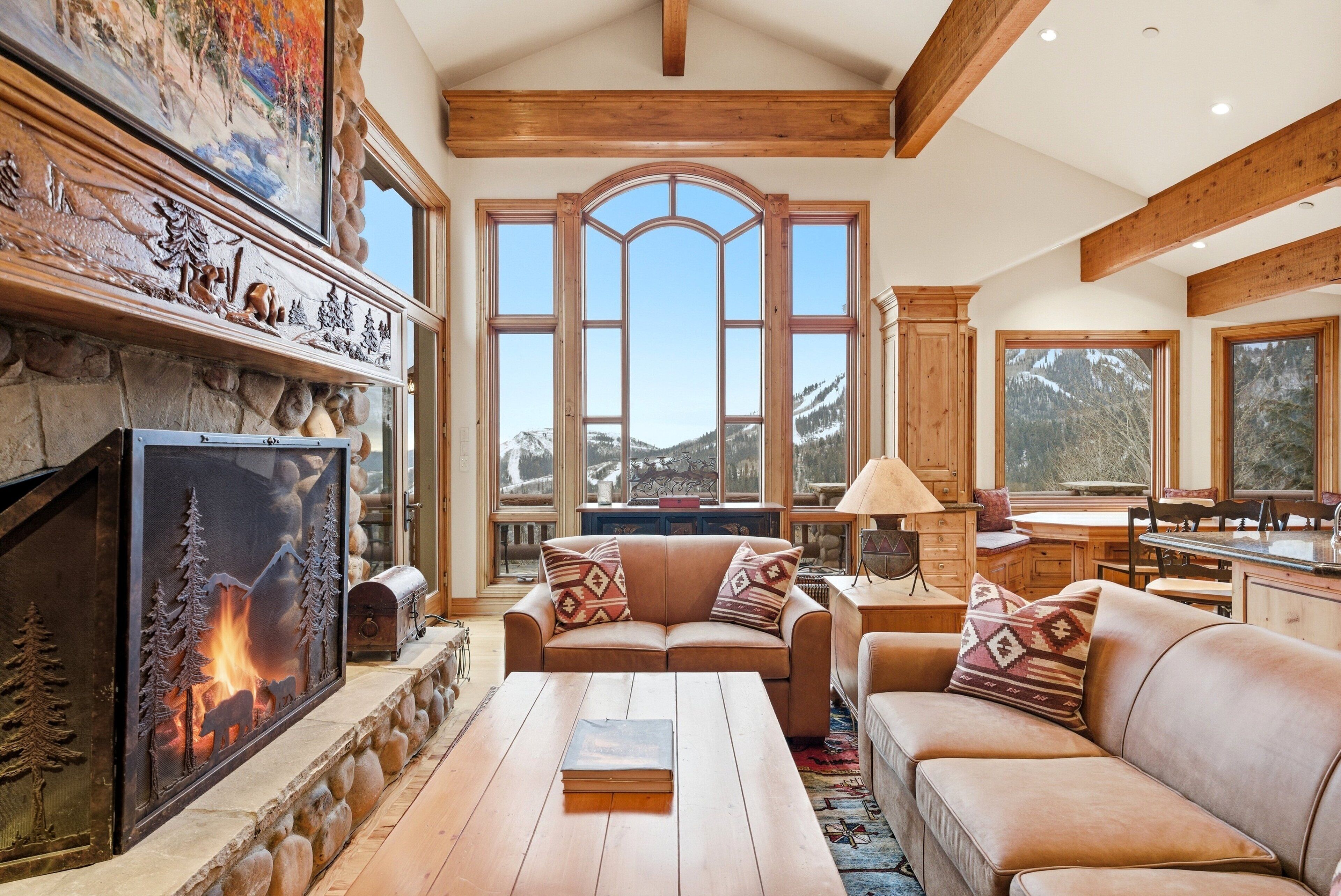 Smart TV, fireplace, DVD player, foosball