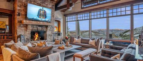 TV, fireplace, offices