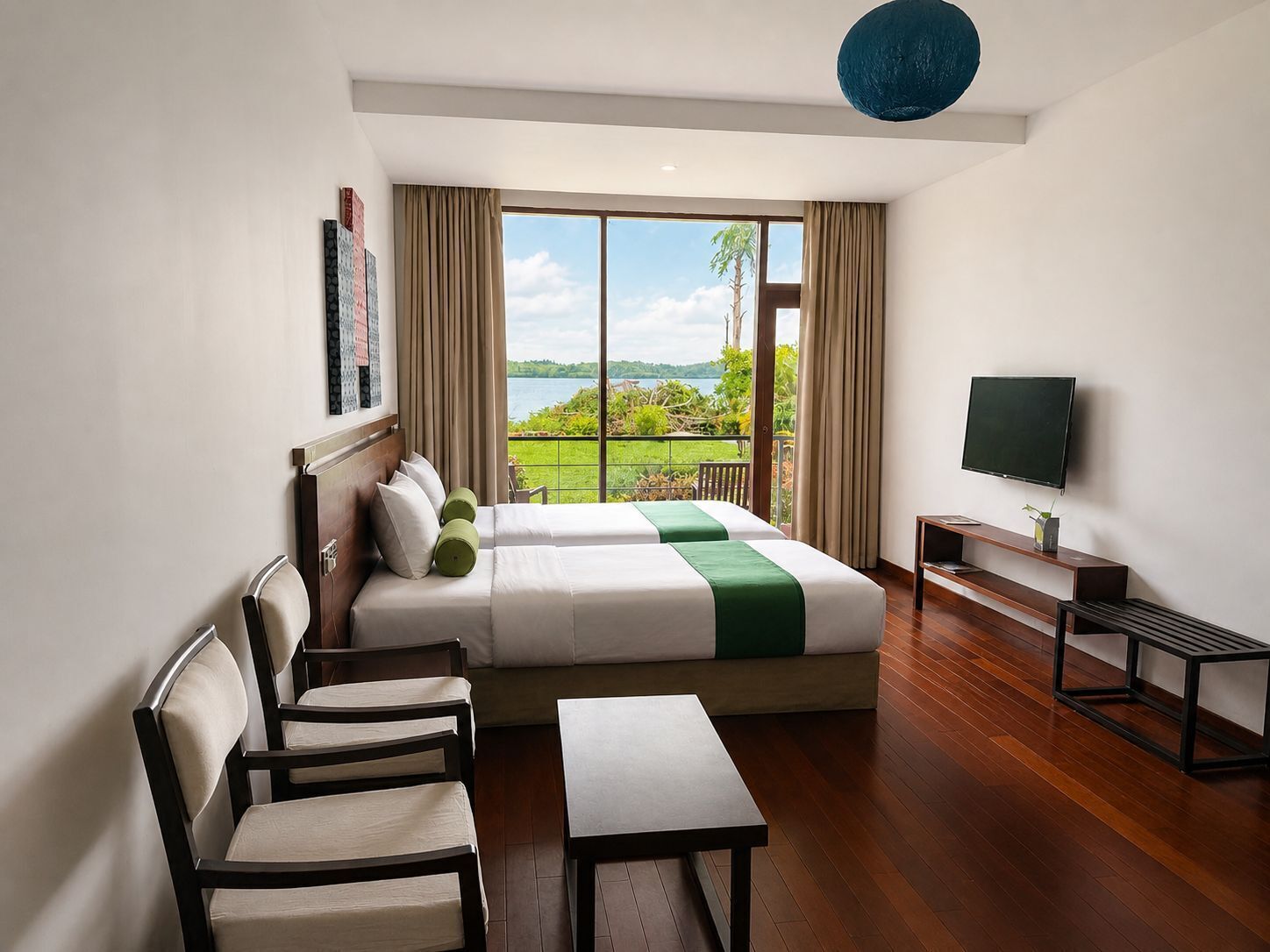 Deluxe Double or Twin Room, Balcony, Lake View | In-room safe, blackout curtains, soundproofing, iron/ironing board