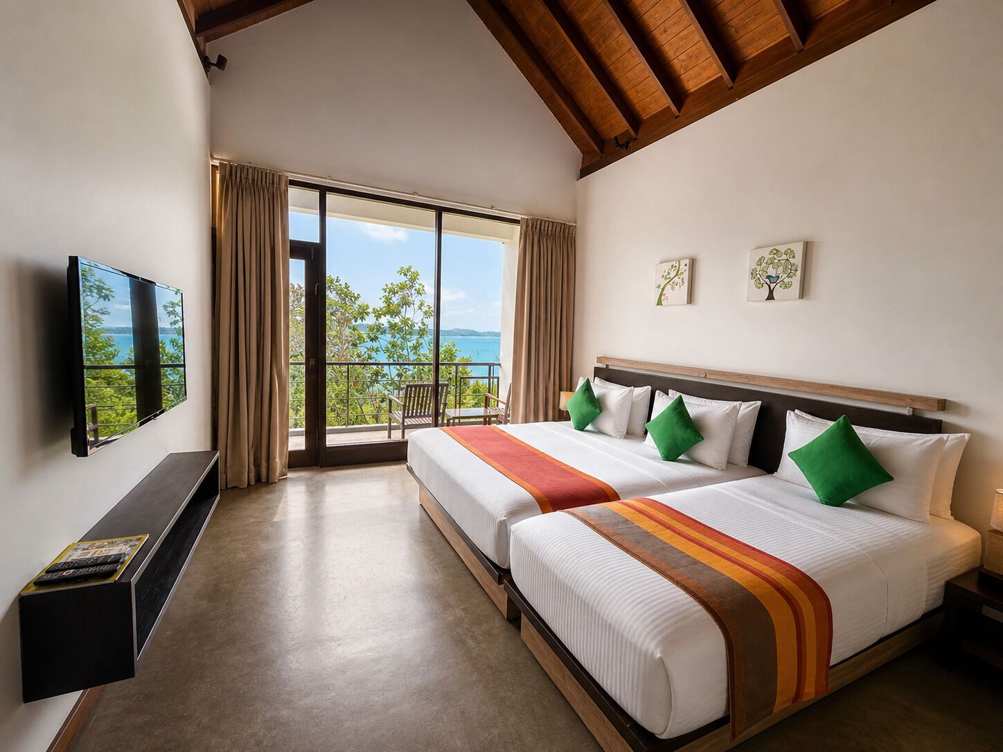 Deluxe Triple Room, Balcony, Lake View | In-room safe, blackout curtains, soundproofing, iron/ironing board