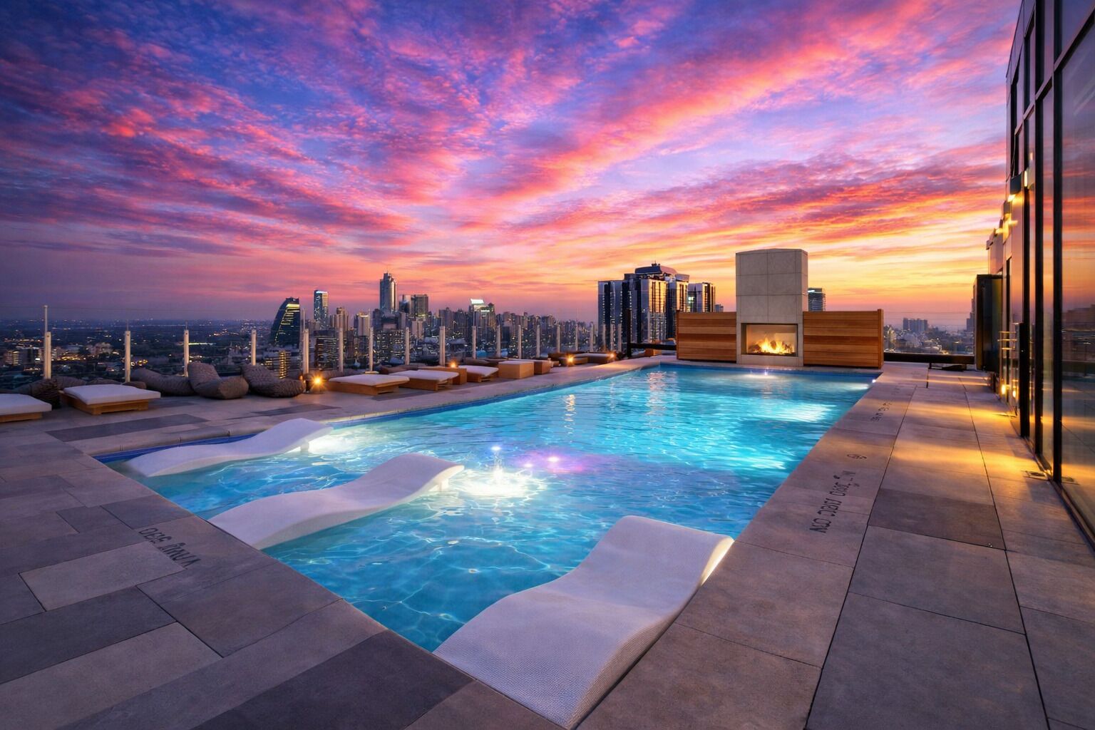 Outdoor pool, a heated pool