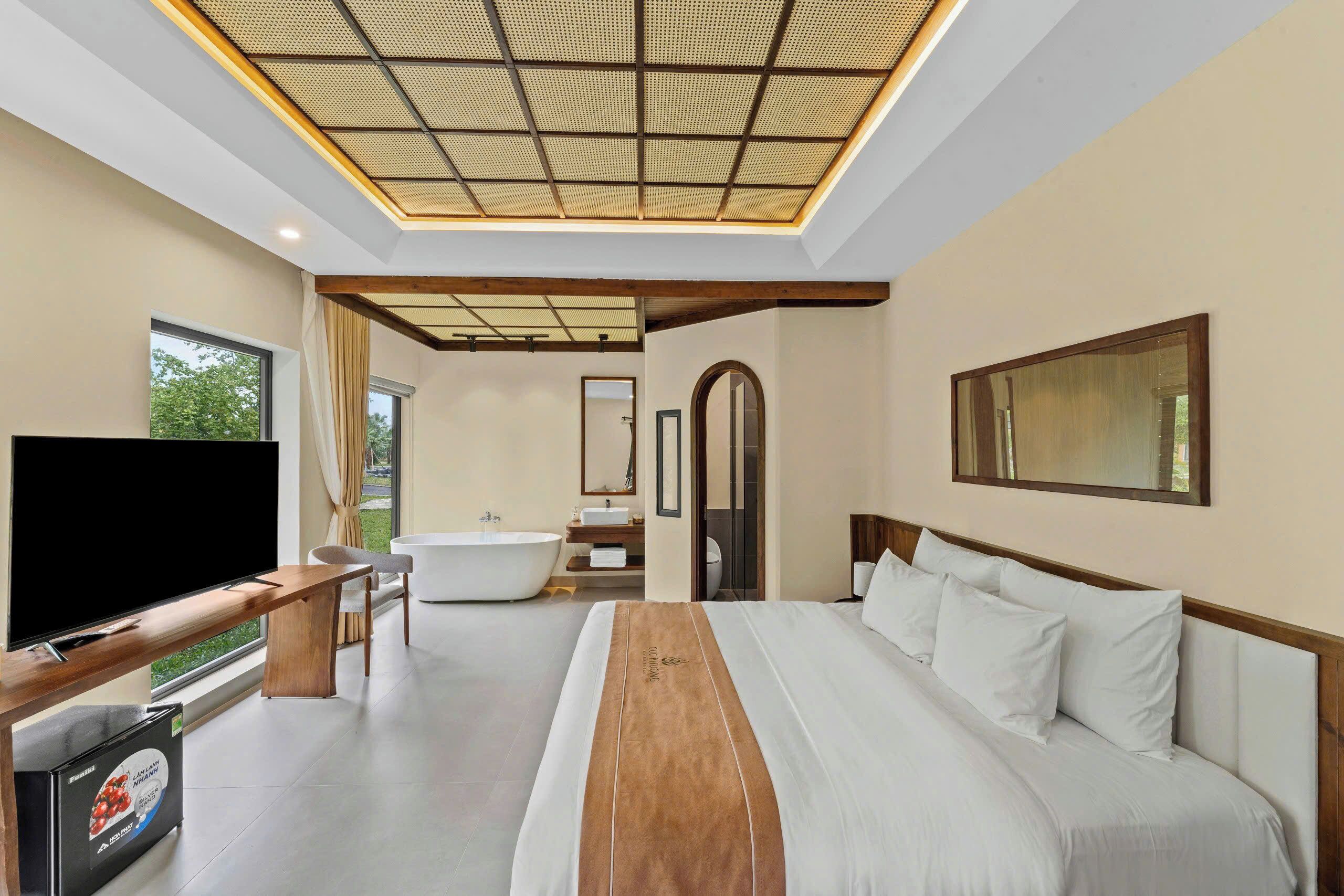 高級雙人房, 花園景觀 | 低過敏寢具、迷你吧、筆電工作空間  、遮光布/窗簾