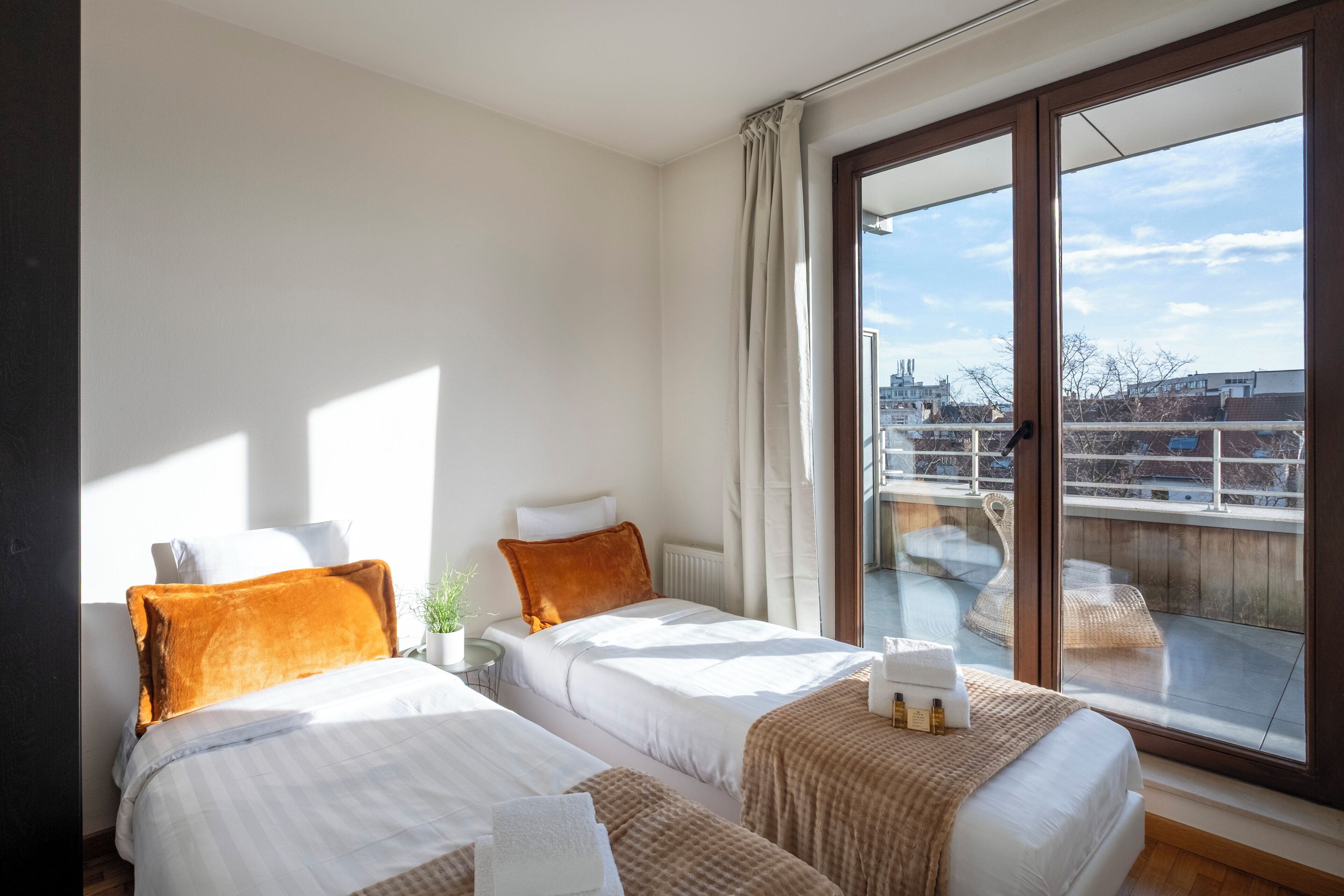 Departamento, vista a la ciudad | Tabla de planchar con plancha y wifi gratis 