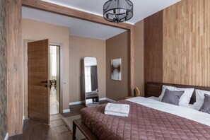 Lyxlägenhet - balkong - utsikt mot staden | Sängtillbehör av högsta kvalitet och mörkläggningsgardiner