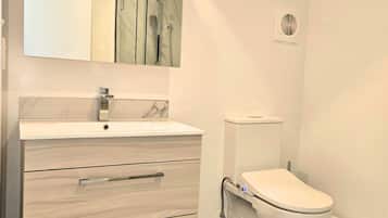 Secador de cabelo, toalhas de banho