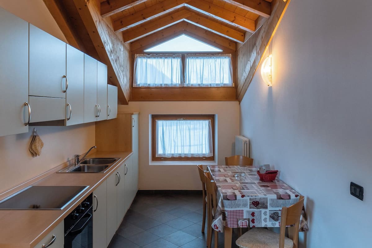 Apartment, Balcony, Mountain View | Private kitchen | Full-size fridge, microwave, oven, stovetop