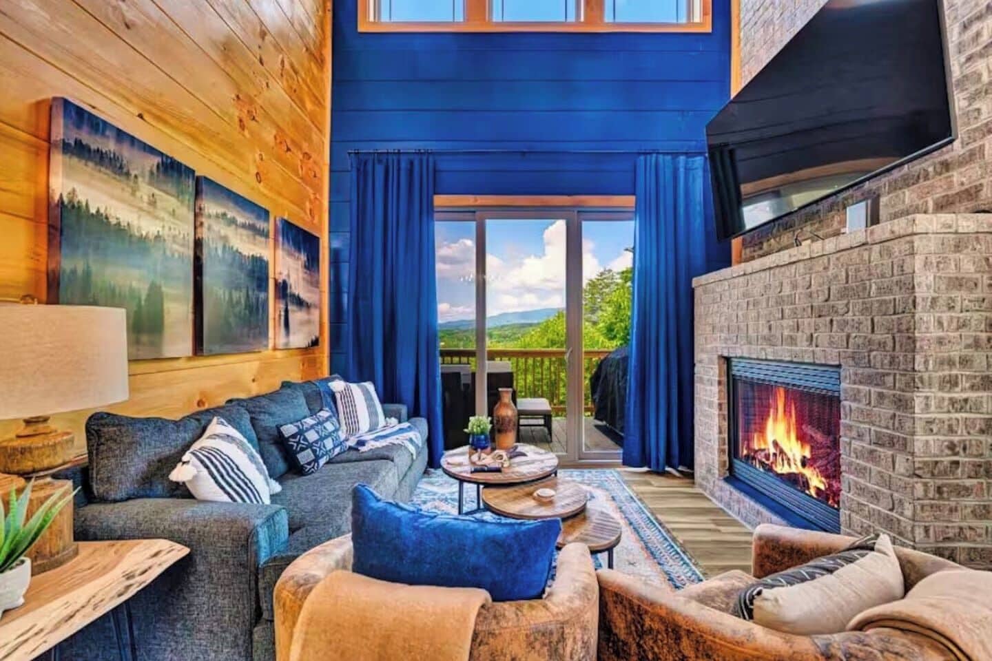 Smart TV, fireplace, video games, foosball