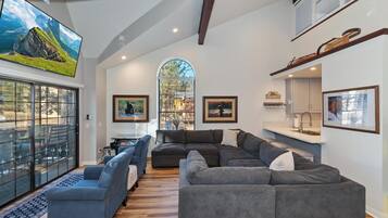 TV, fireplace, video games