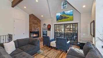 TV, fireplace, video games