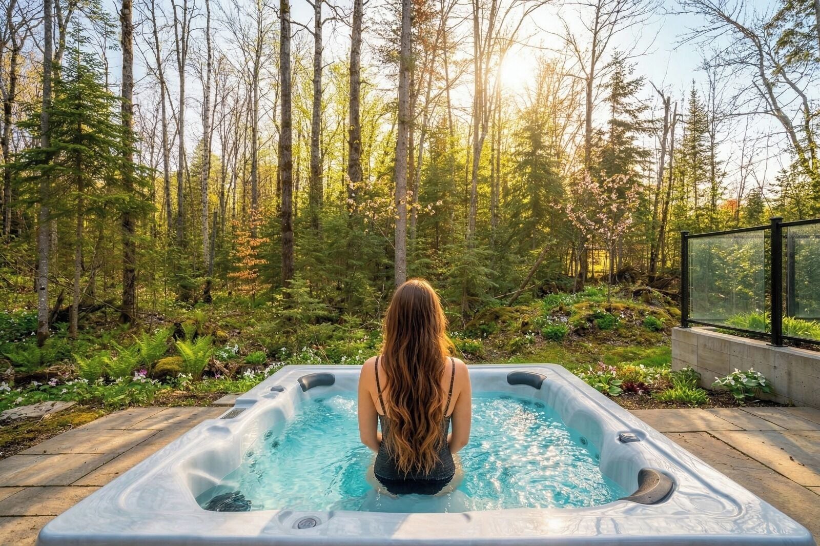 Outdoor spa tub