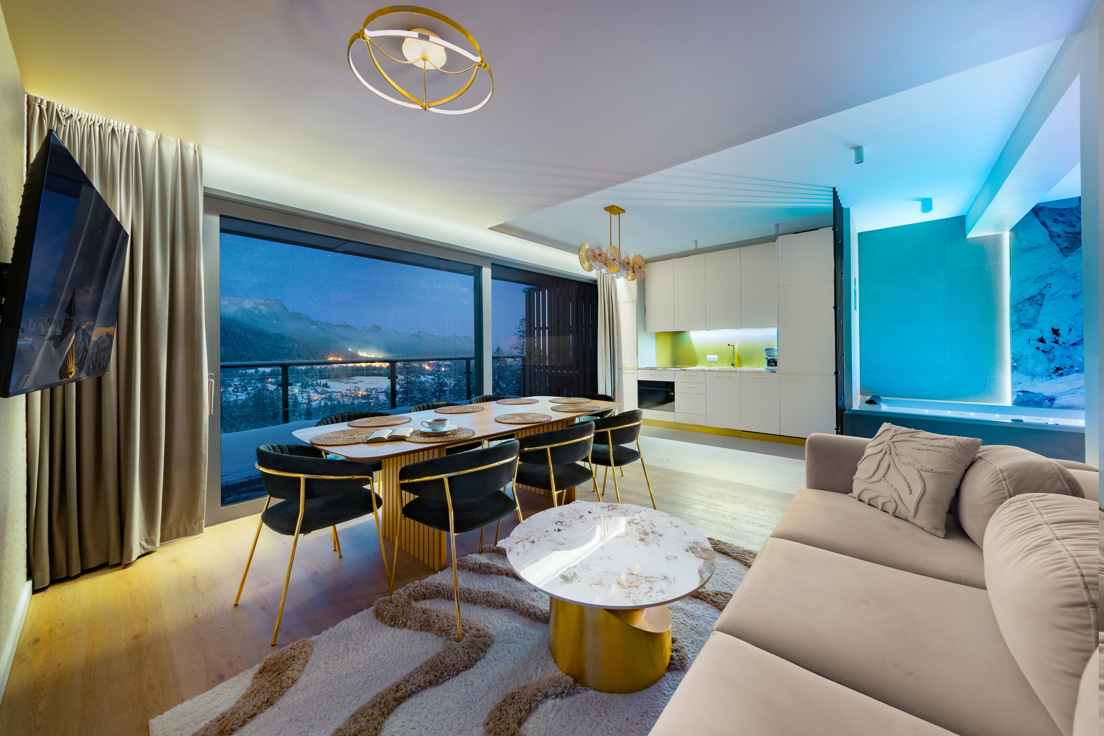 Luxury-Haus, 4 Schlafzimmer, Whirlpool, Bergblick | Blick auf die Berge