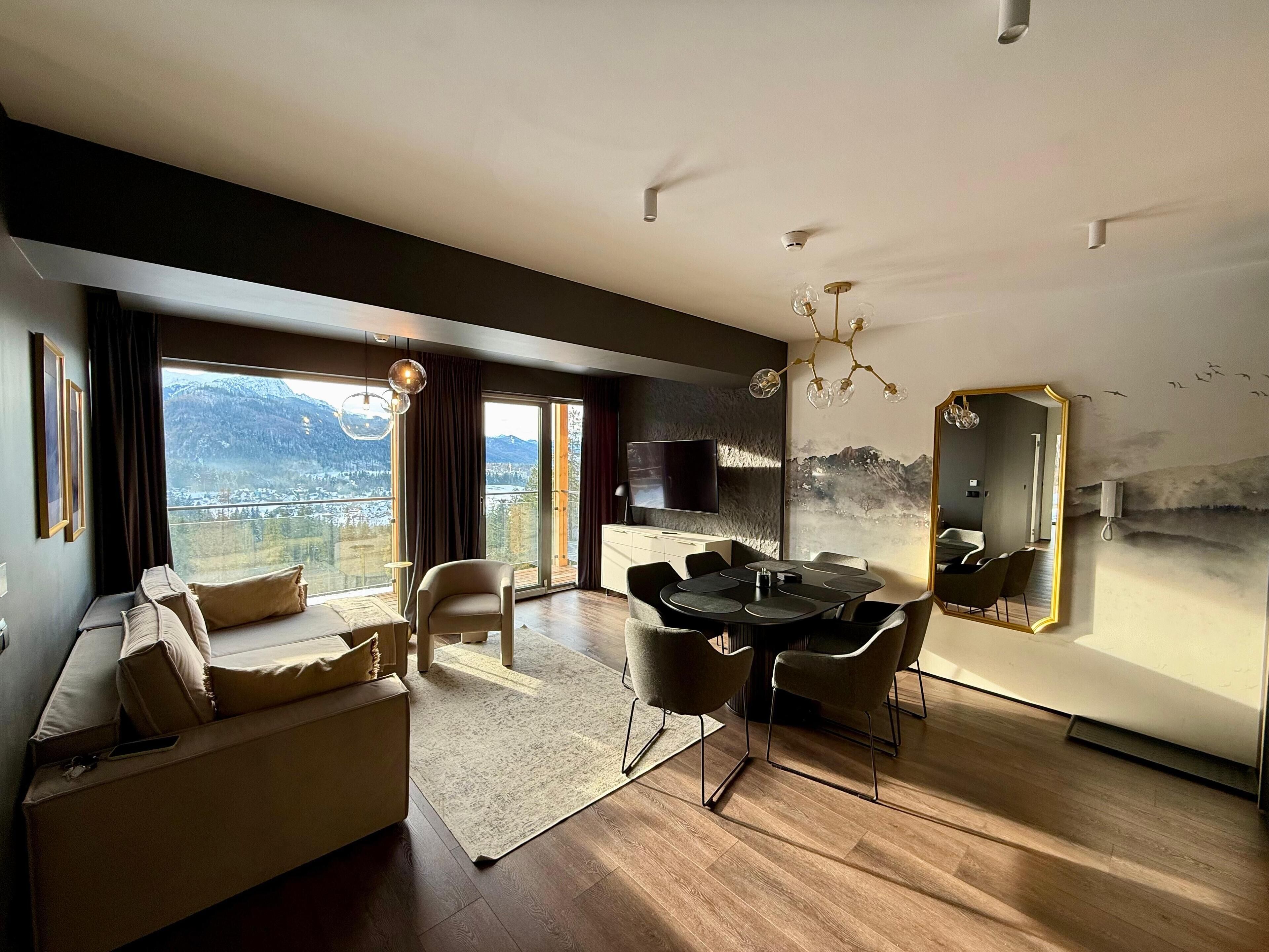 华丽公寓, 2 间卧室, 山景 | 起居区 | 40-英寸纯平电视（配备数码频道）