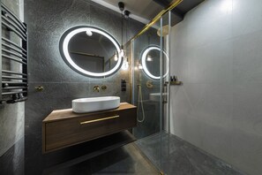 Deluxe Apartment, 2 Bedrooms, Mountain View | Bathroom | Free toiletries, hair dryer, towels, soap - Landscape Cyrhla with SPA by BQQK (Zakopane)