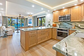 Fridge, microwave, stovetop, dishwasher - Where Sky Meets Sea Kihei Rooftop Corner Retreat Expansive Lanai and Views (Kihei)