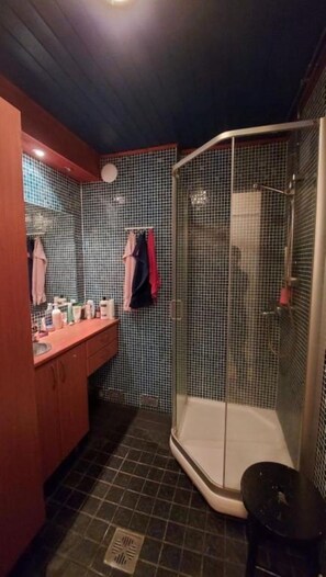 Shower, free toiletries, hair dryer, towels - Traditional Lapland Cottage with fireplace & glass room for aurora hunting (Rovaniemi)