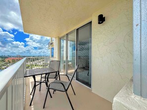 Outdoor dining - Estero Beach & Tennis Club #801C Beachfront Condo (Fort Myers Beach)