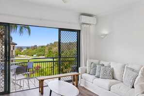 Apartment | Living room - 2-bed Beachfront Escape With Pool and BBQ Access (Gold Coast)