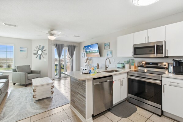 Family Condo, Balcony | Private kitchen - Grand Beach Resort Condos (Gulf Shores)