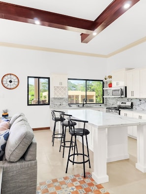 Fridge, microwave, oven, stovetop -  Sweet palm villa - 3 Bedroom Penthouse Suite with Private beach, Pool, Chef (Saint Ann's Bay)