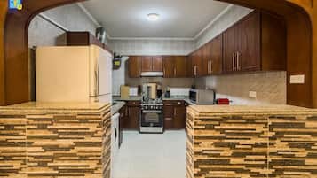 Basic Apartment | Private kitchen | Fridge, microwave, oven, stovetop