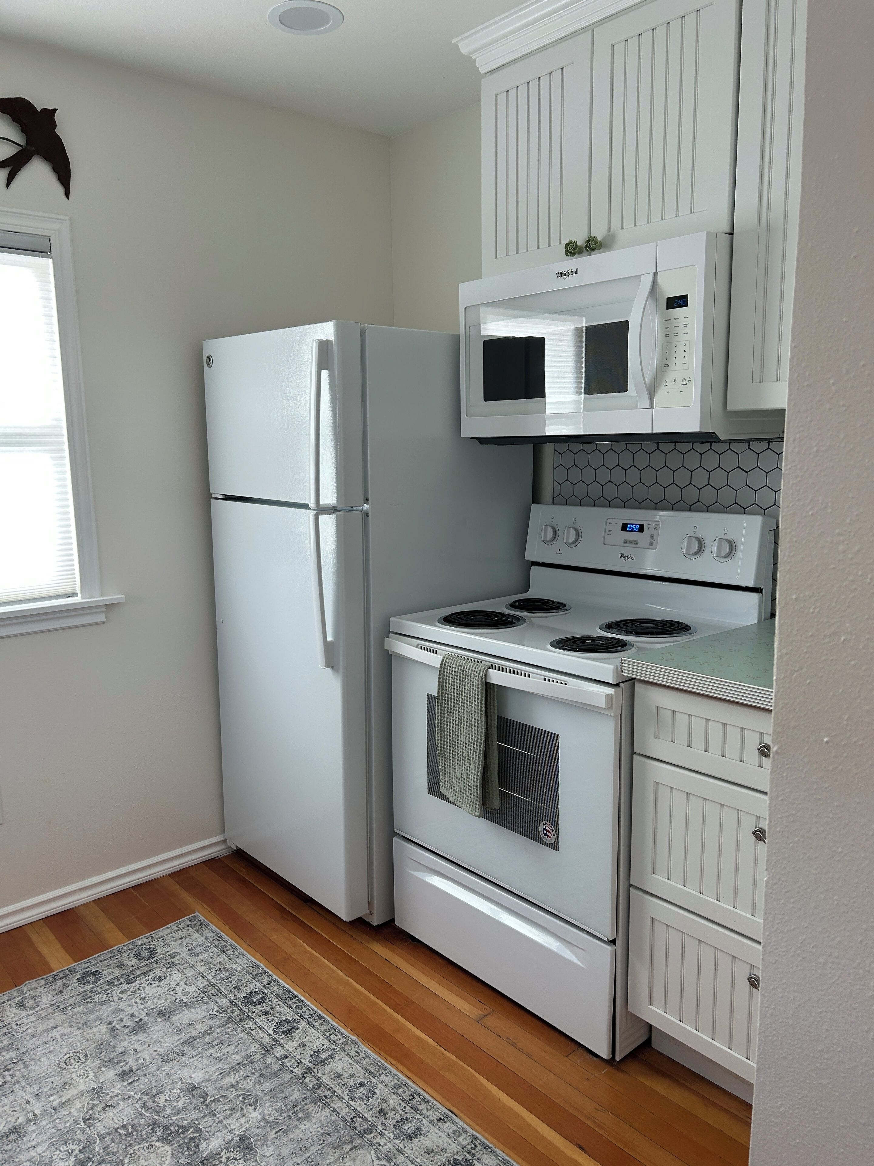 Microondas, horno, placa de cocina y lavavajillas