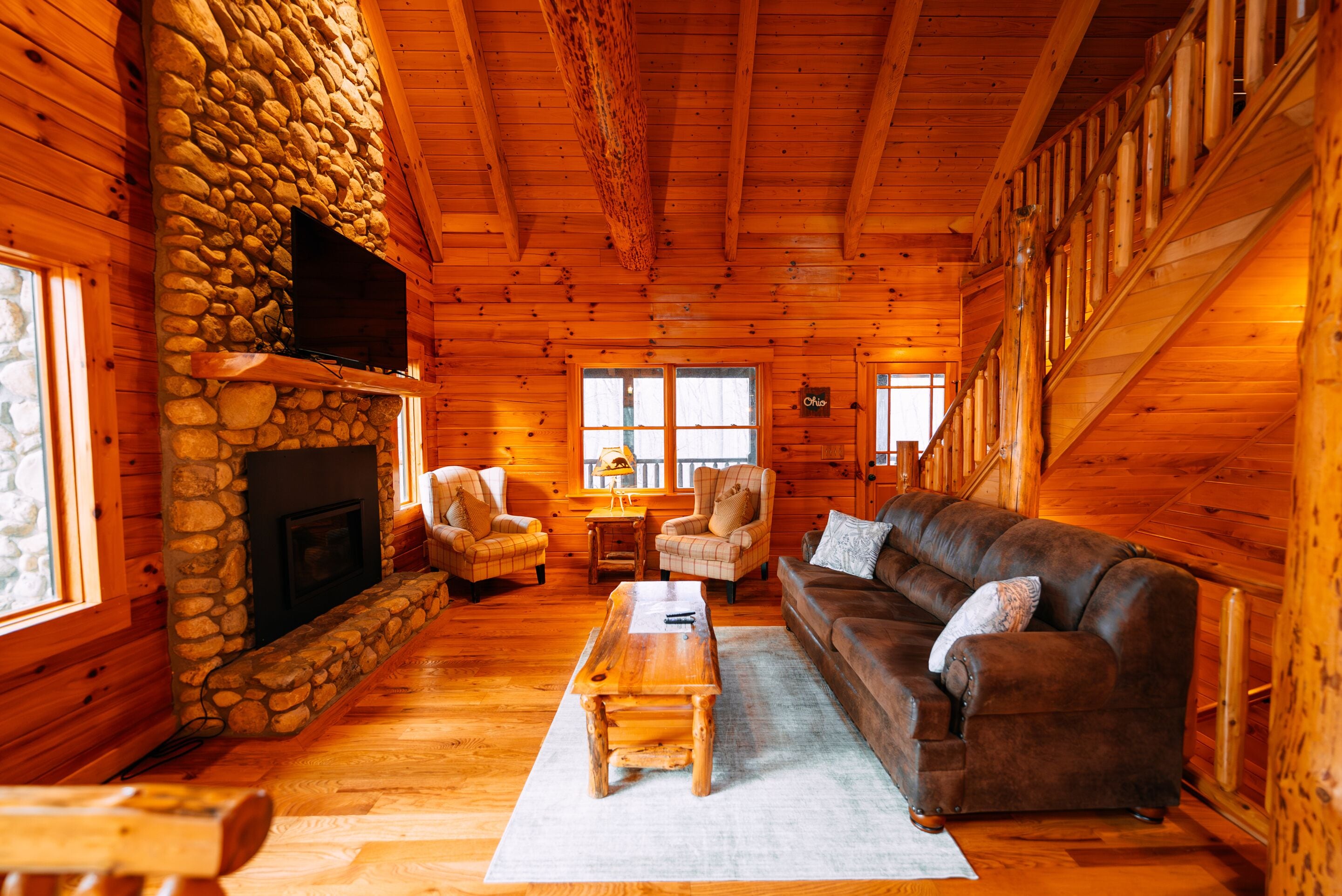 TV, fireplace, video games