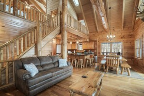 TV, fireplace, video games, foosball