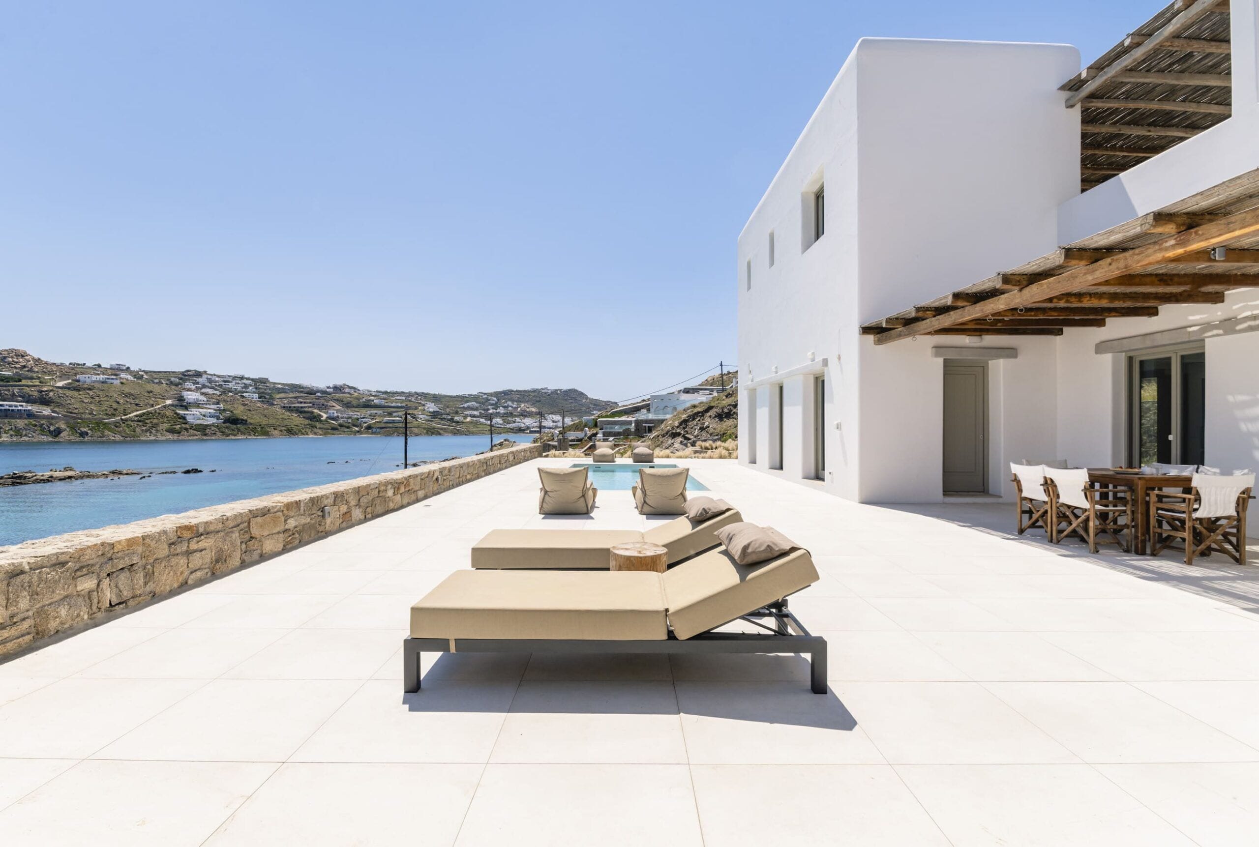 Deluxe-Villa, 3 Schlafzimmer, eigener Pool, Meerblick | Terrasse/Patio