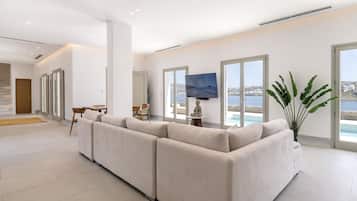 Deluxe Villa, 3 Bedrooms, Private Pool, Sea View | Living area