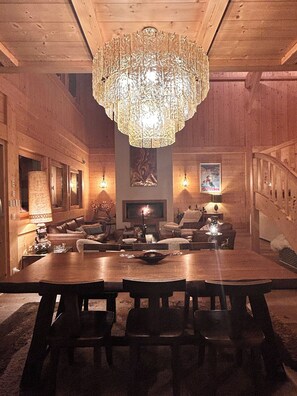 Dining - Chalet with view 10 minutes from Megève. (Praz-sur-Arly)