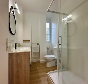 Dusche, Haartrockner, Handtücher