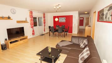 Smart TV, DVD player, books