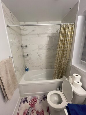 Towels, soap, toilet paper