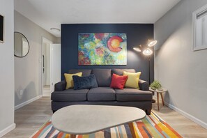 Living area - Not Fancy. Just Right. Hot Tub Cottage Near It All (Colorado Springs)