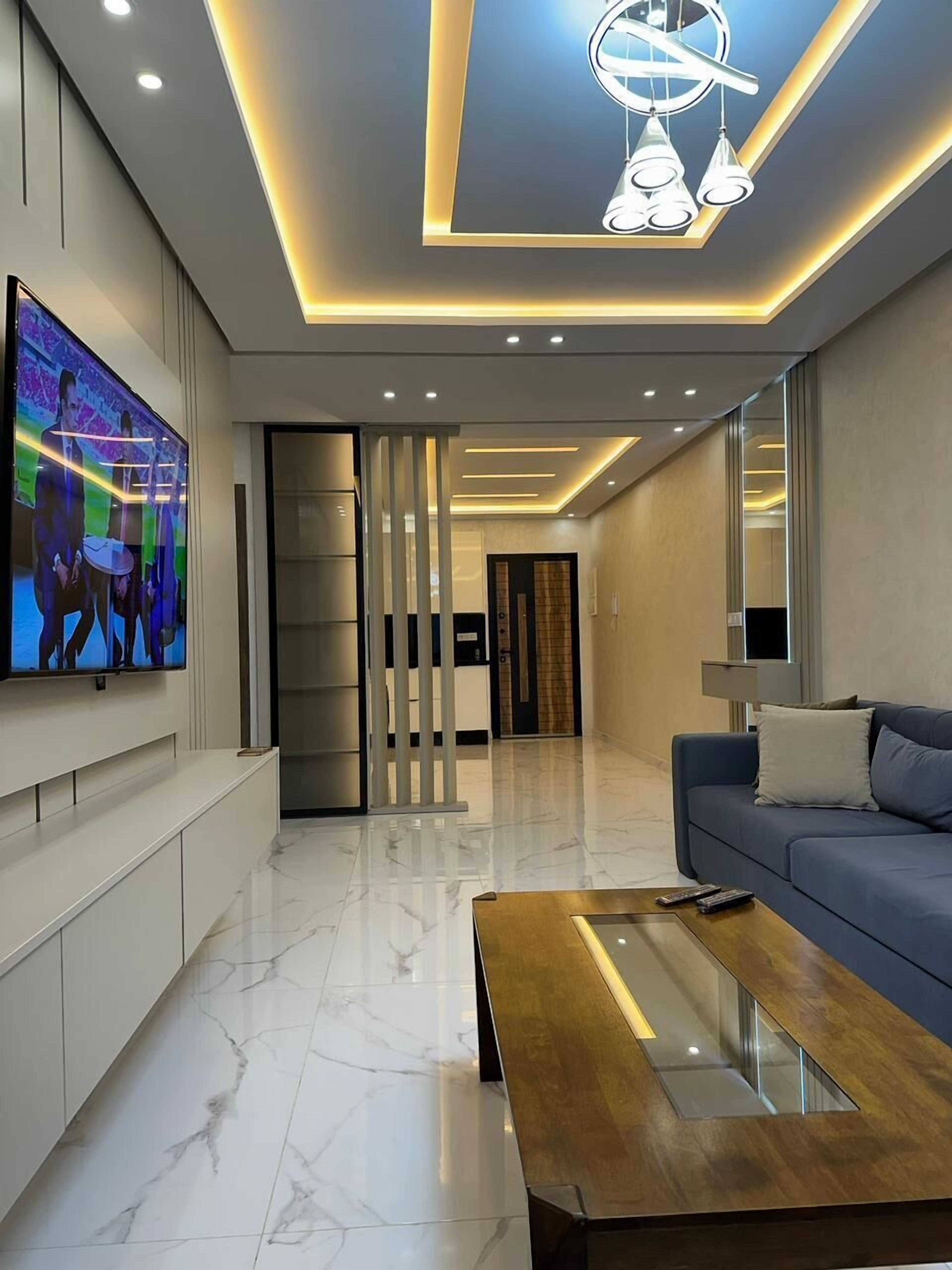 Deluxe penthouse, 2 slaapkamers, balkon | Woonruimte