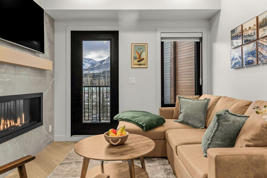 TV, fireplace, offices