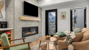 TV, fireplace, offices