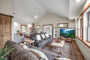 Fernseher, Kamin, Videospiele, Arbeitsbereiche