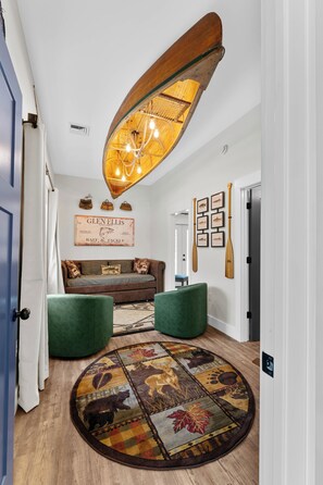 Televisión y chimenea