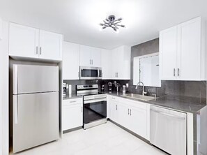 Microwave, oven, stovetop, dishwasher