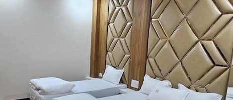 Premium bedding, desk, free WiFi, bed sheets