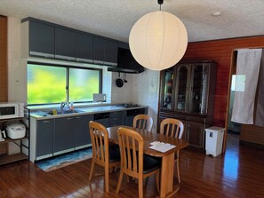 Fridge, microwave, stovetop, cookware/dishes/utensils - ISANA Sesoko Villa is a private house located in the very center of Sesoko Island limited to one gr / Kunigami County Okinawa (Kunigami County)